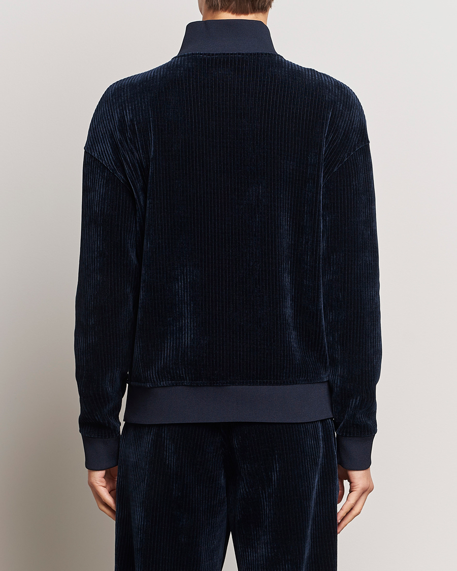 Men | Sweaters & Knitwear | Giorgio Armani | Jersey Corduroy Zip Sweater Navy