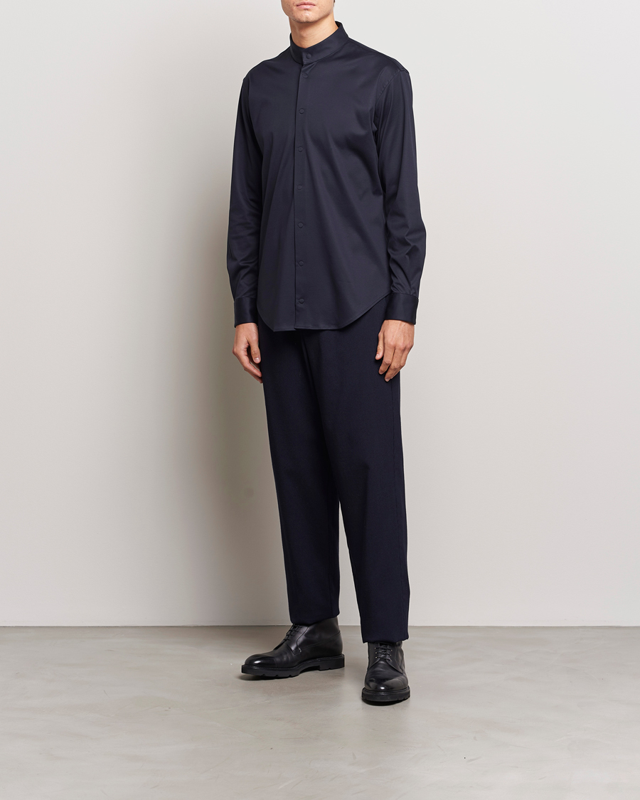 Men | Shirts | Giorgio Armani | Guru Collar Shirt Navy