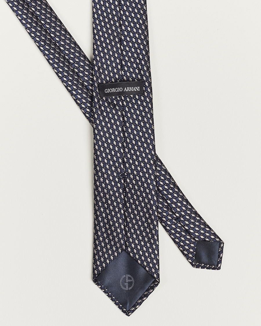 Men | Giorgio Armani Jacquard Silk Tie Navy/Grey | Giorgio Armani | Jacquard Silk Tie Navy/Grey