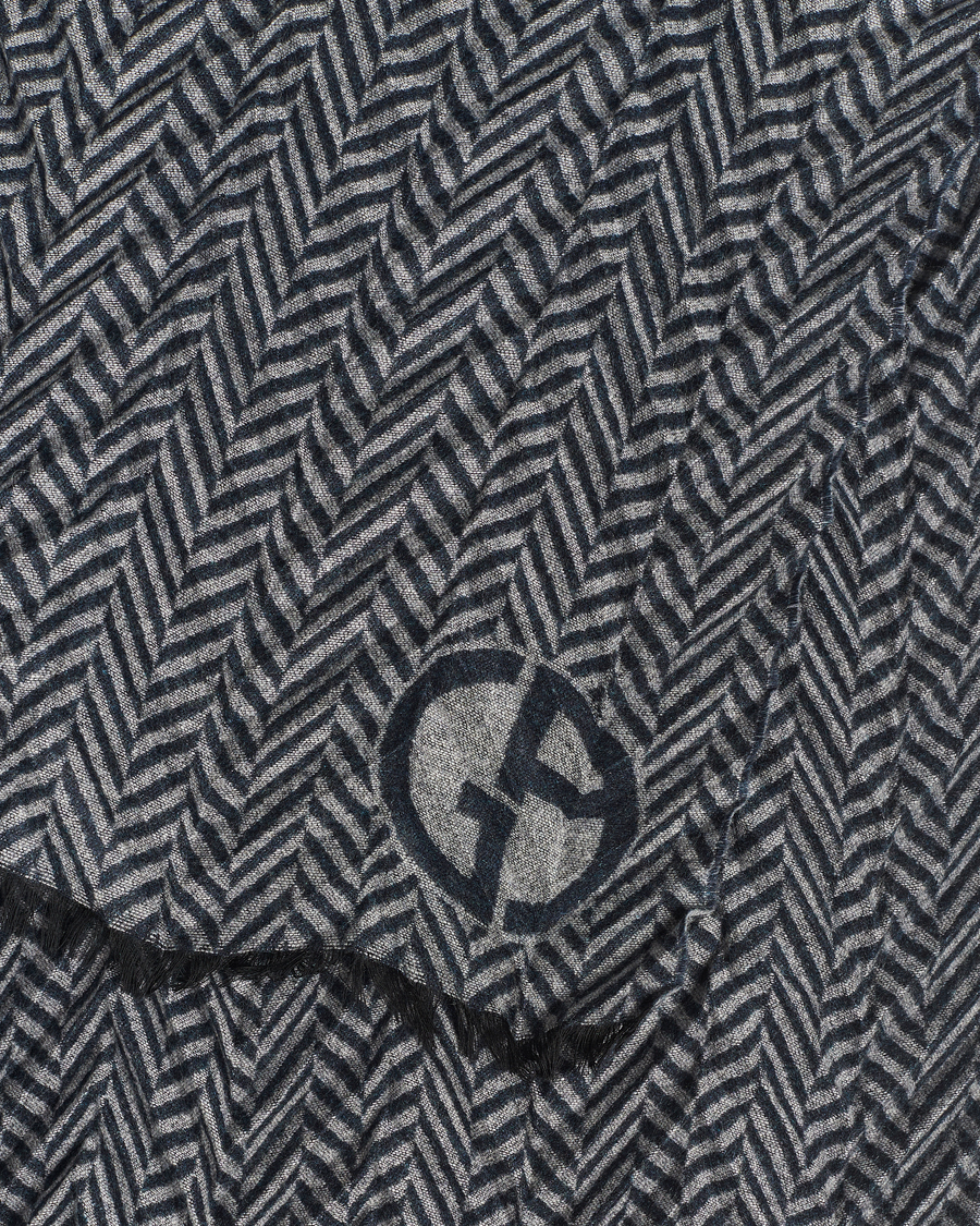 Men | Giorgio Armani Cashmere Chevron Scarf Navy/Grey | Giorgio Armani | Cashmere Chevron Scarf Navy/Grey