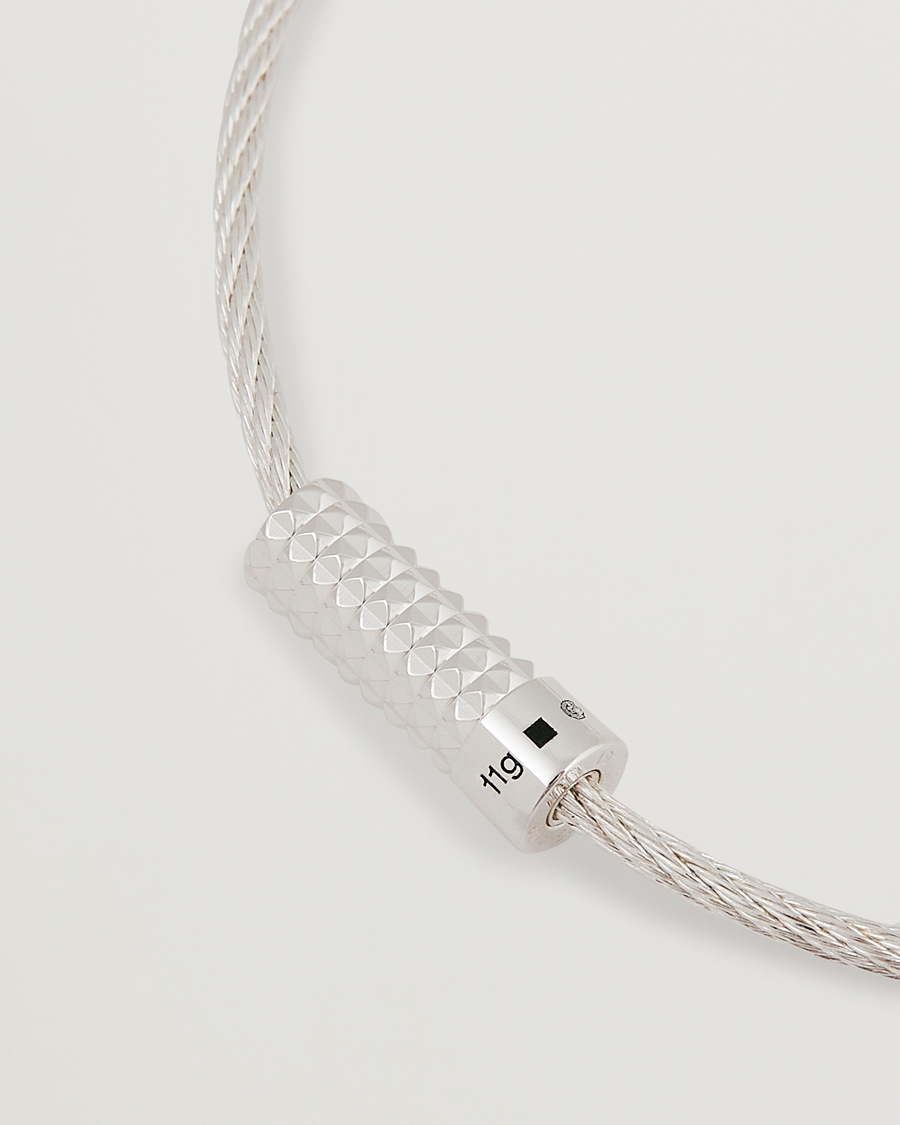 Men | LE GRAMME Pyramid Guilloche Cable Bracelet Sterling Silver 9g | LE GRAMME | Pyramid Guilloche Cable Bracelet Sterling Silver 9g