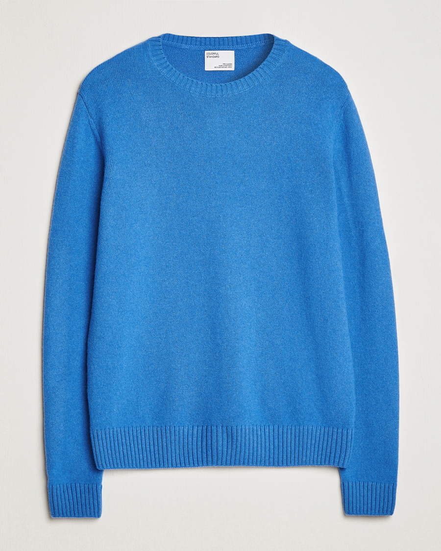 Men | Sweaters & Knitwear | Colorful Standard | Classic Merino Wool Crew Neck Pacific Blue