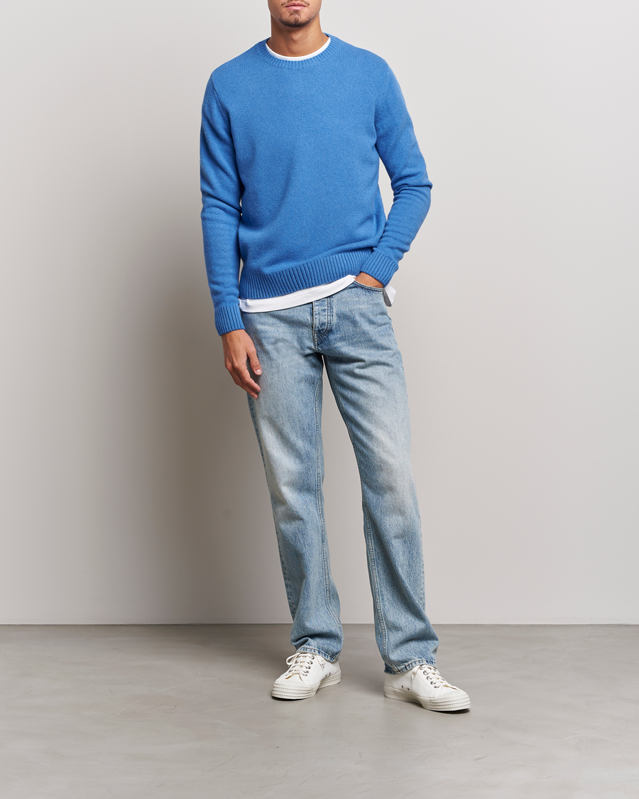 Men | Sweaters & Knitwear | Colorful Standard | Classic Merino Wool Crew Neck Pacific Blue