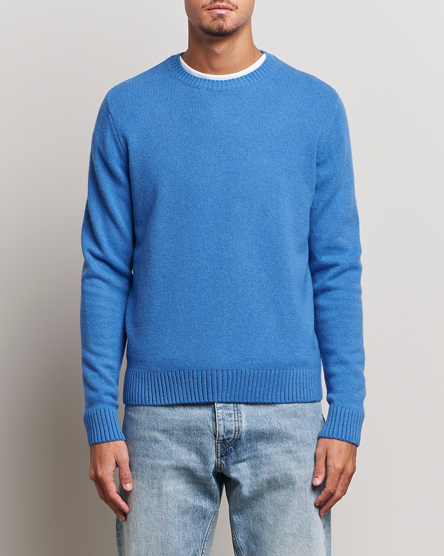 Men | Sweaters & Knitwear | Colorful Standard | Classic Merino Wool Crew Neck Pacific Blue