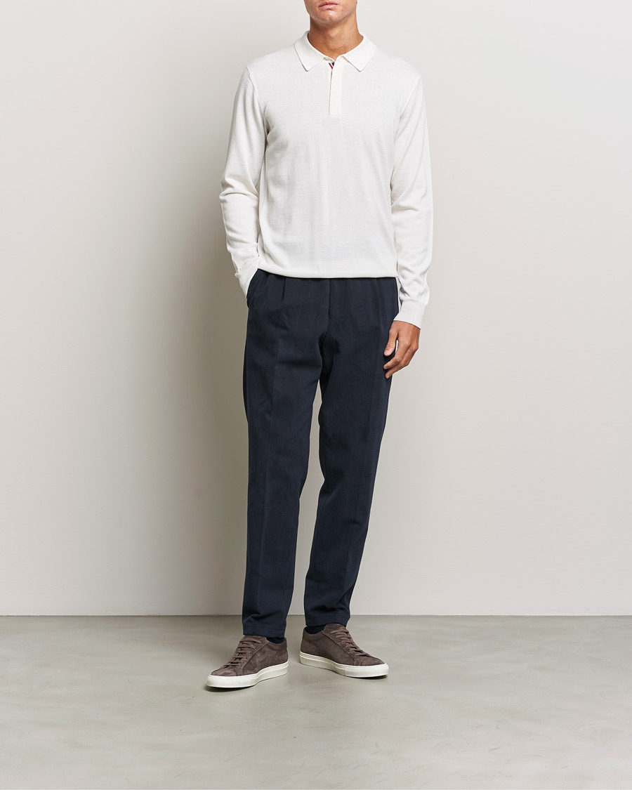 Men | Sweaters & Knitwear | Orlebar Brown | Ebro OB Stripe Polo White Sand