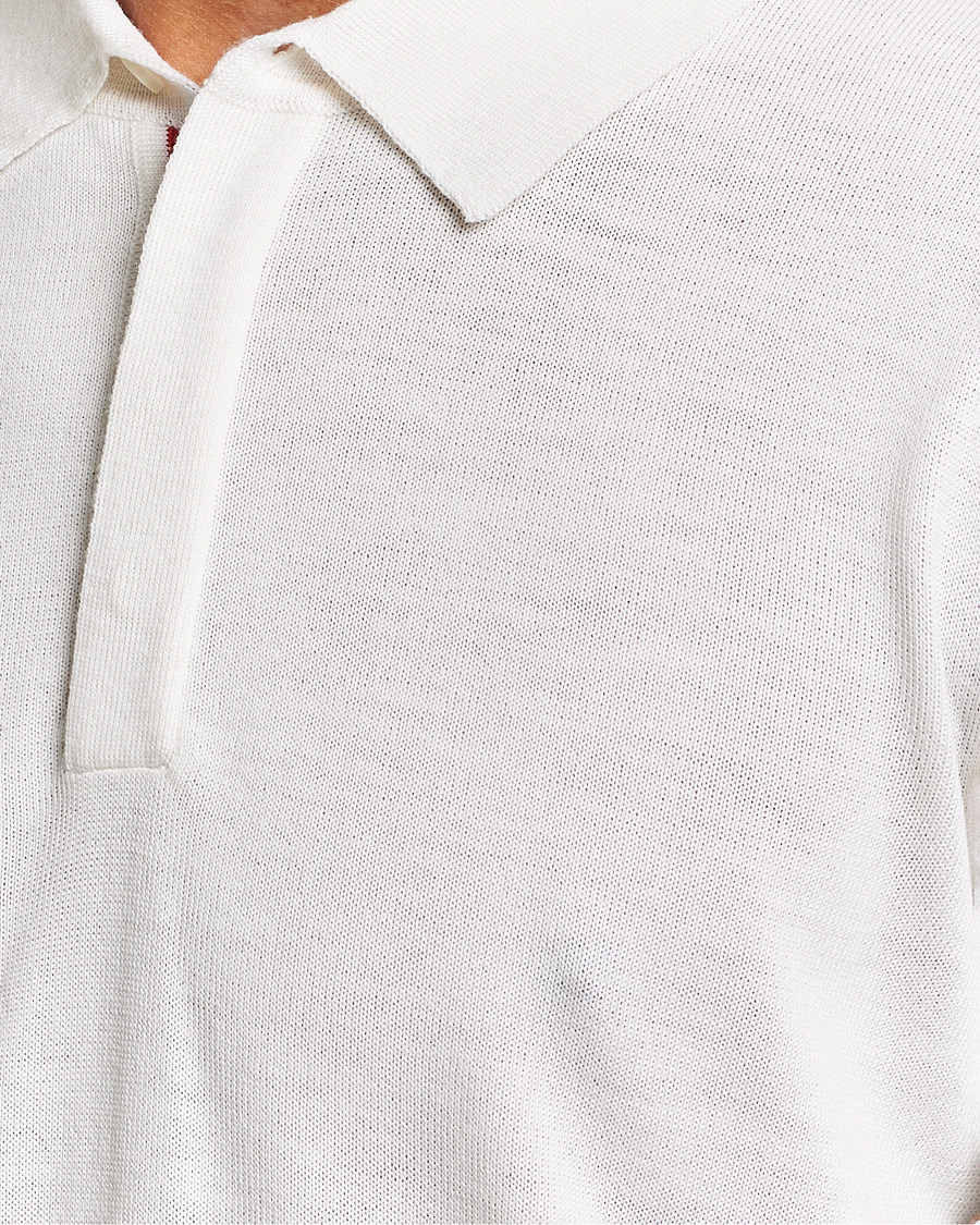 Men | Sweaters & Knitwear | Orlebar Brown | Ebro OB Stripe Polo White Sand