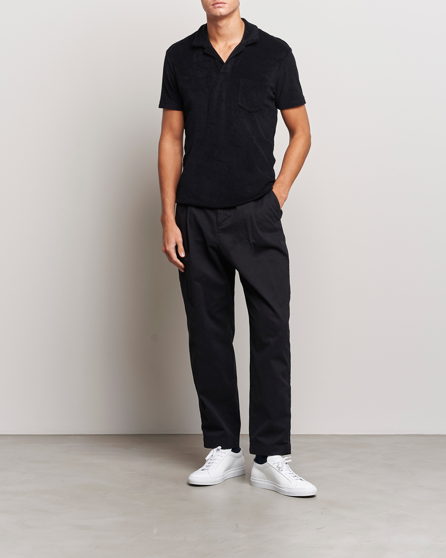 Men | Polo Shirts | Orlebar Brown | Terry Polo Black