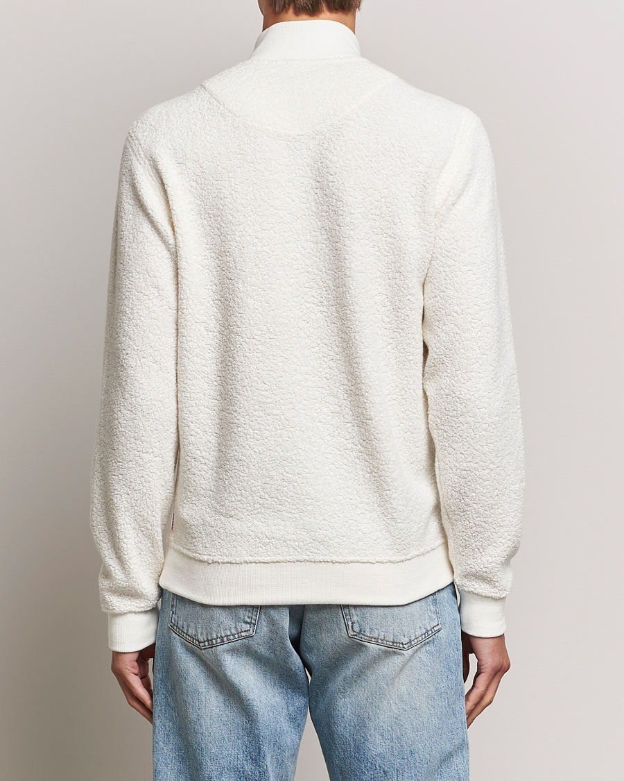 Men | Sweaters & Knitwear | Orlebar Brown | Isar Fleece Cashmere Half-Zip White Sand