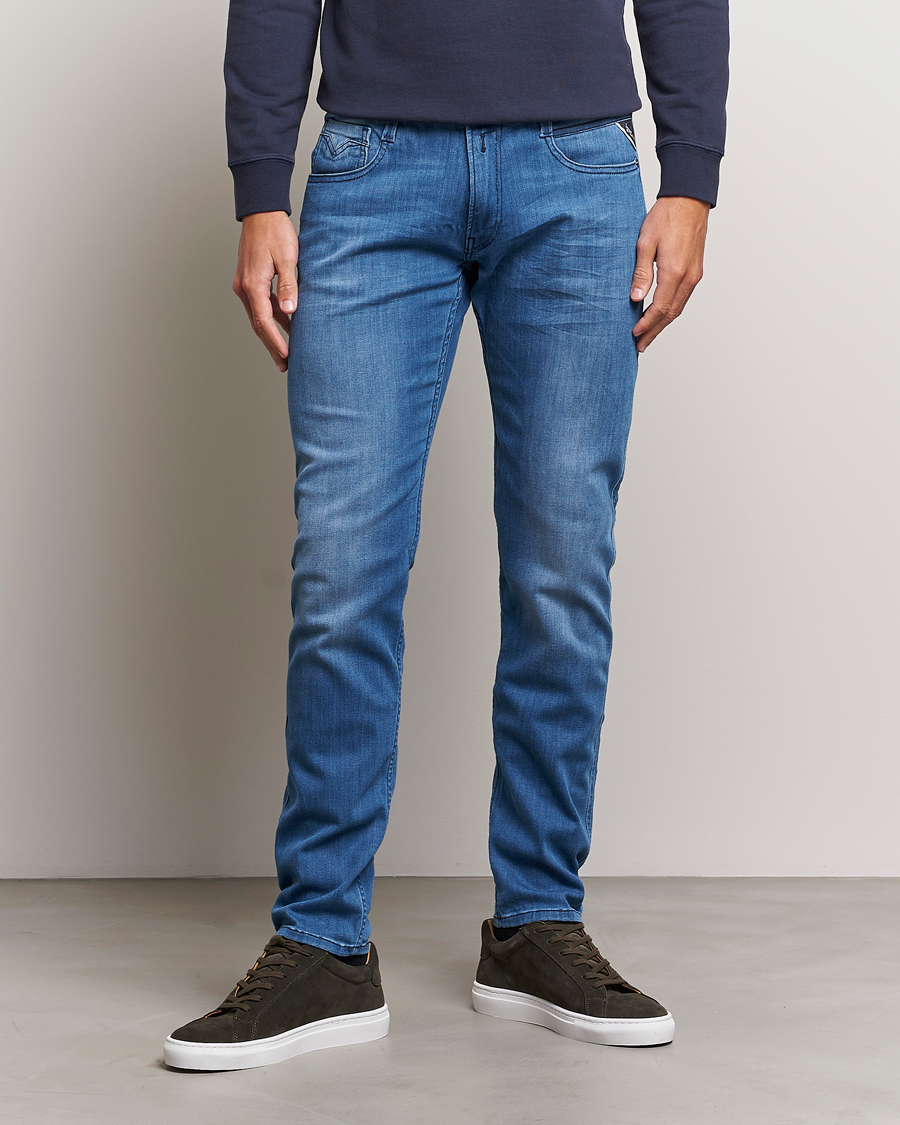 Men |  | Replay | Anbass Powerstretch Jeans Dark Blue