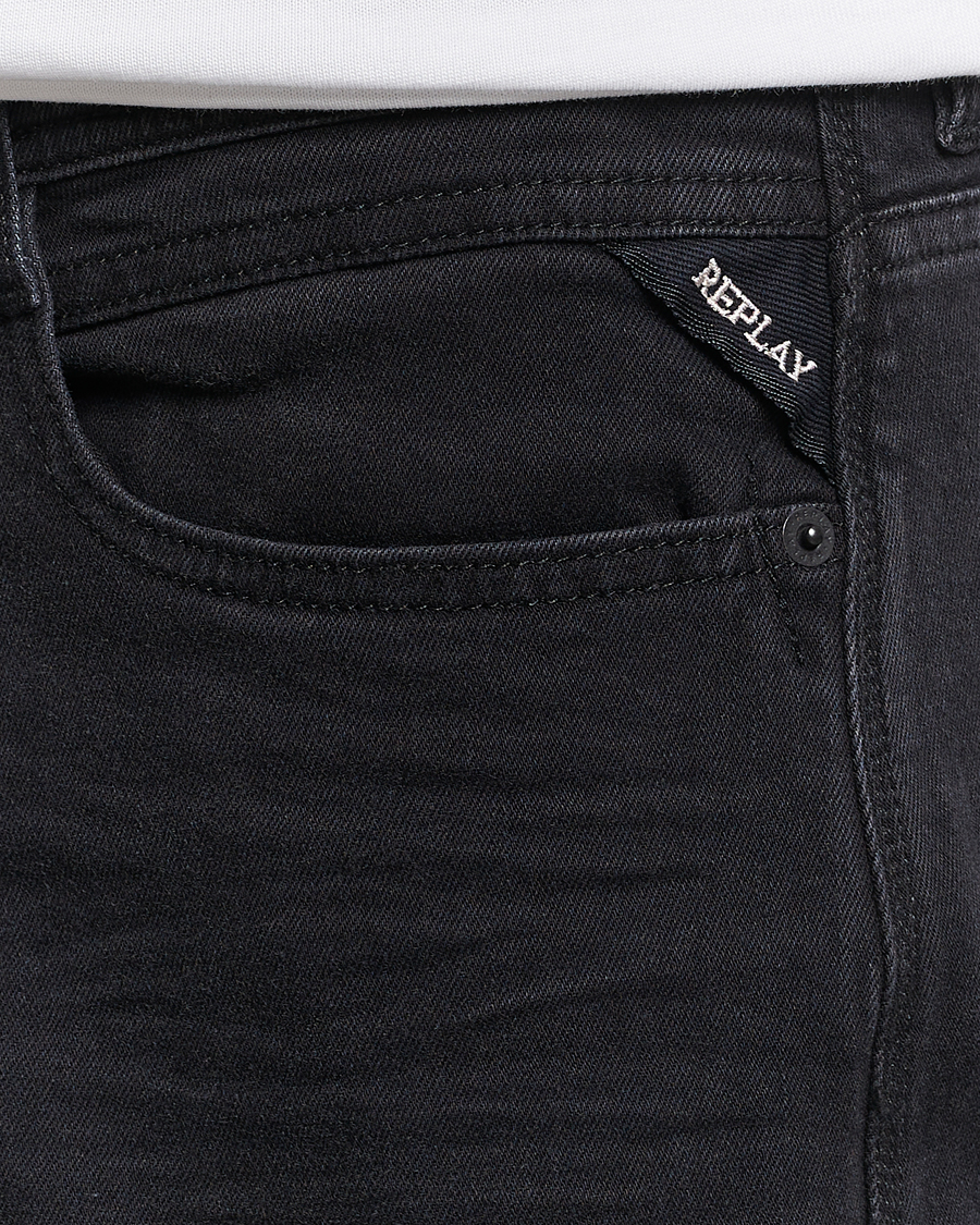 Men | Jeans | Replay | Rocco Tapered Stretch Jeans Washed Black