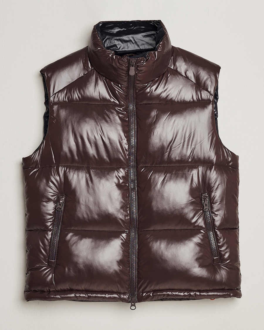 Men | Coats & Jackets | Save The Duck | Ailantus Padded Puffer Vest Brown Black