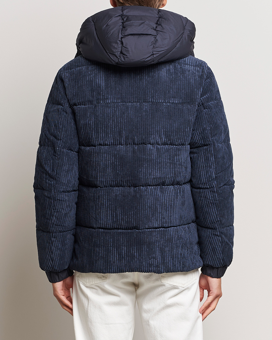 Men | Coats & Jackets | Save The Duck | Albus Cord Padded Puffer Jacket Blue Black