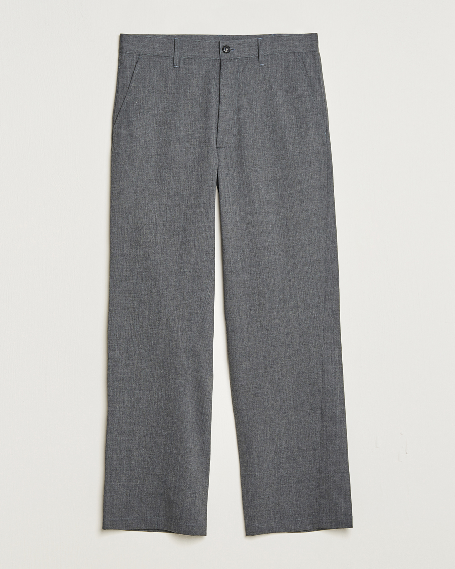 Men | Suit Trousers | Sunflower | Wide Twist Wool Trousers Grey Melange