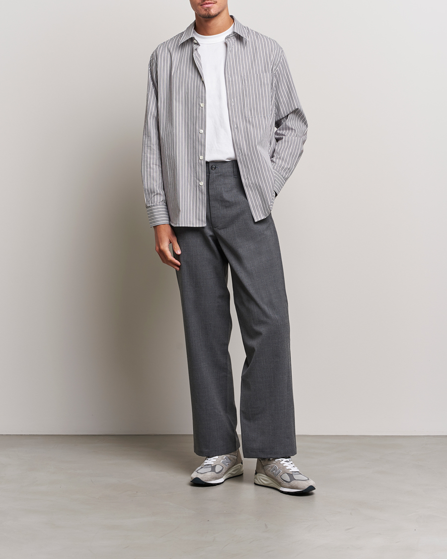 Men | Trousers | Sunflower | Wide Twist Wool Trousers Grey Melange