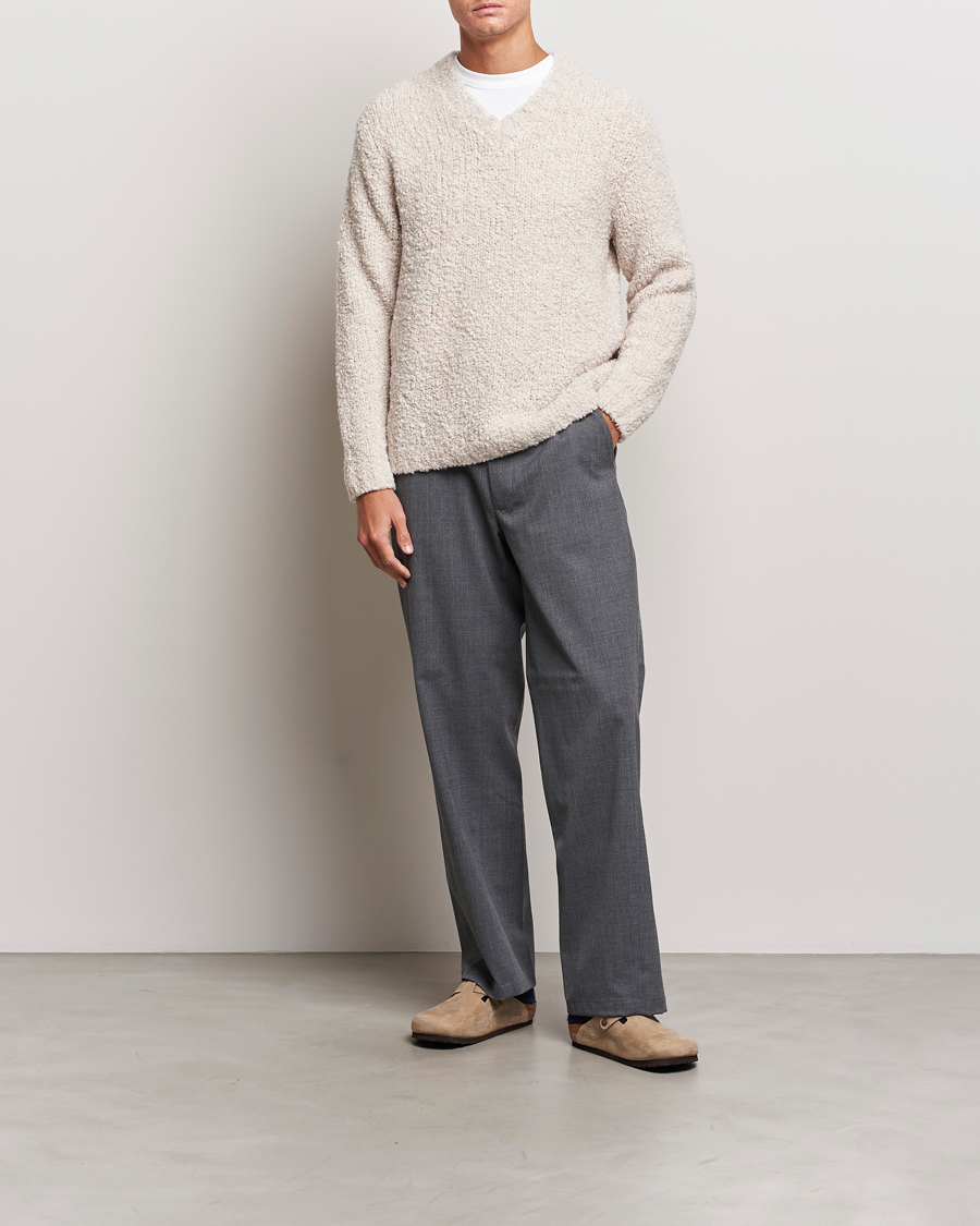 Men | Sweaters & Knitwear | Sunflower | Aske Boucle Sweater Off White