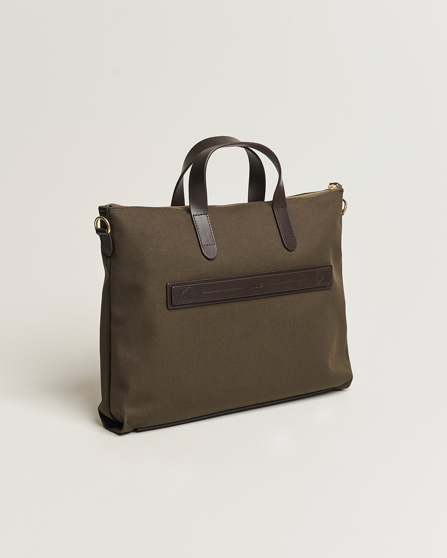 Men | Bags | Mismo | MismoM/S Canvas Slim BriefArmy/Dark Brown