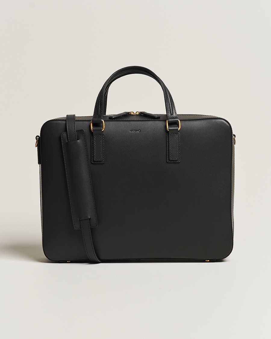 Men | Briefcases | Mismo | Morris Full Grain Leather Briefcase Black