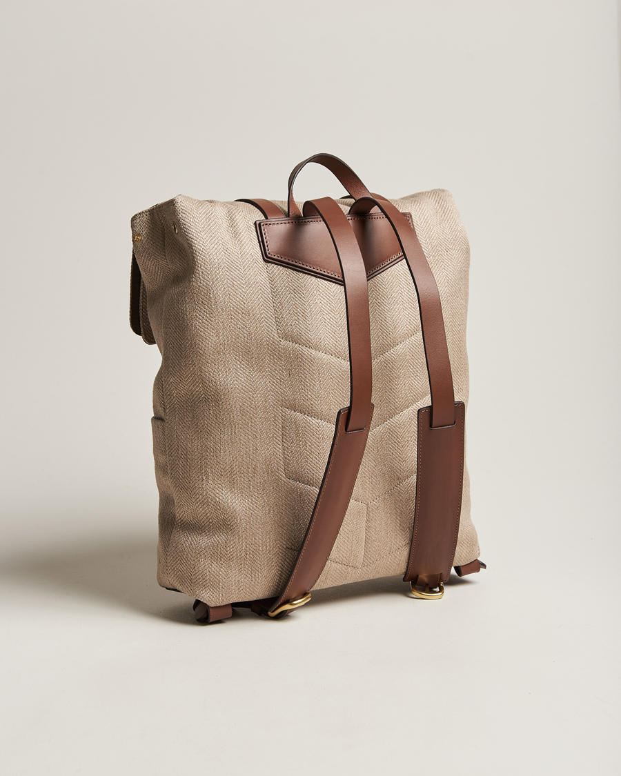 Men | Mismo M/S Backpack Grand Herringbone/Cuoio | Mismo | M/S Backpack Grand Herringbone/Cuoio