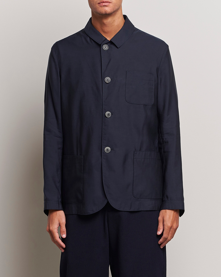 Men | Sale: 60% Off | Giorgio Armani | Lightweight Silk Blend Chore Jacket Navy