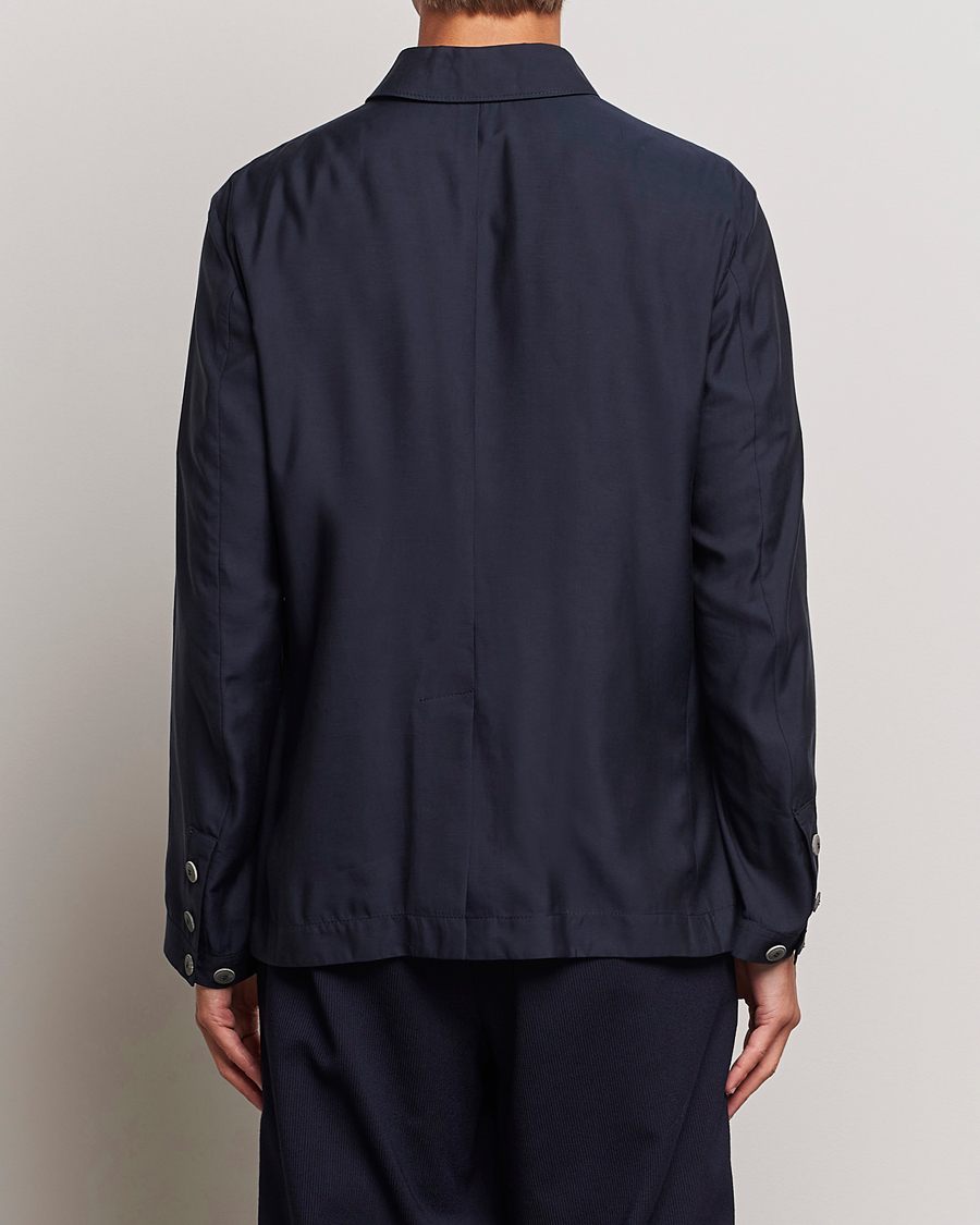 Men | Coats & Jackets | Giorgio Armani | Lightweight Silk Blend Chore Jacket Navy