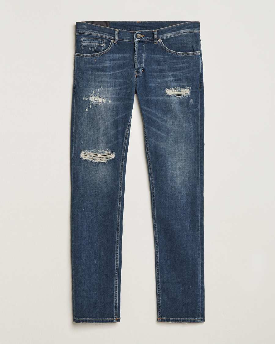 Men | Jeans | Dondup | George Destroyed Jeans Dark Blue