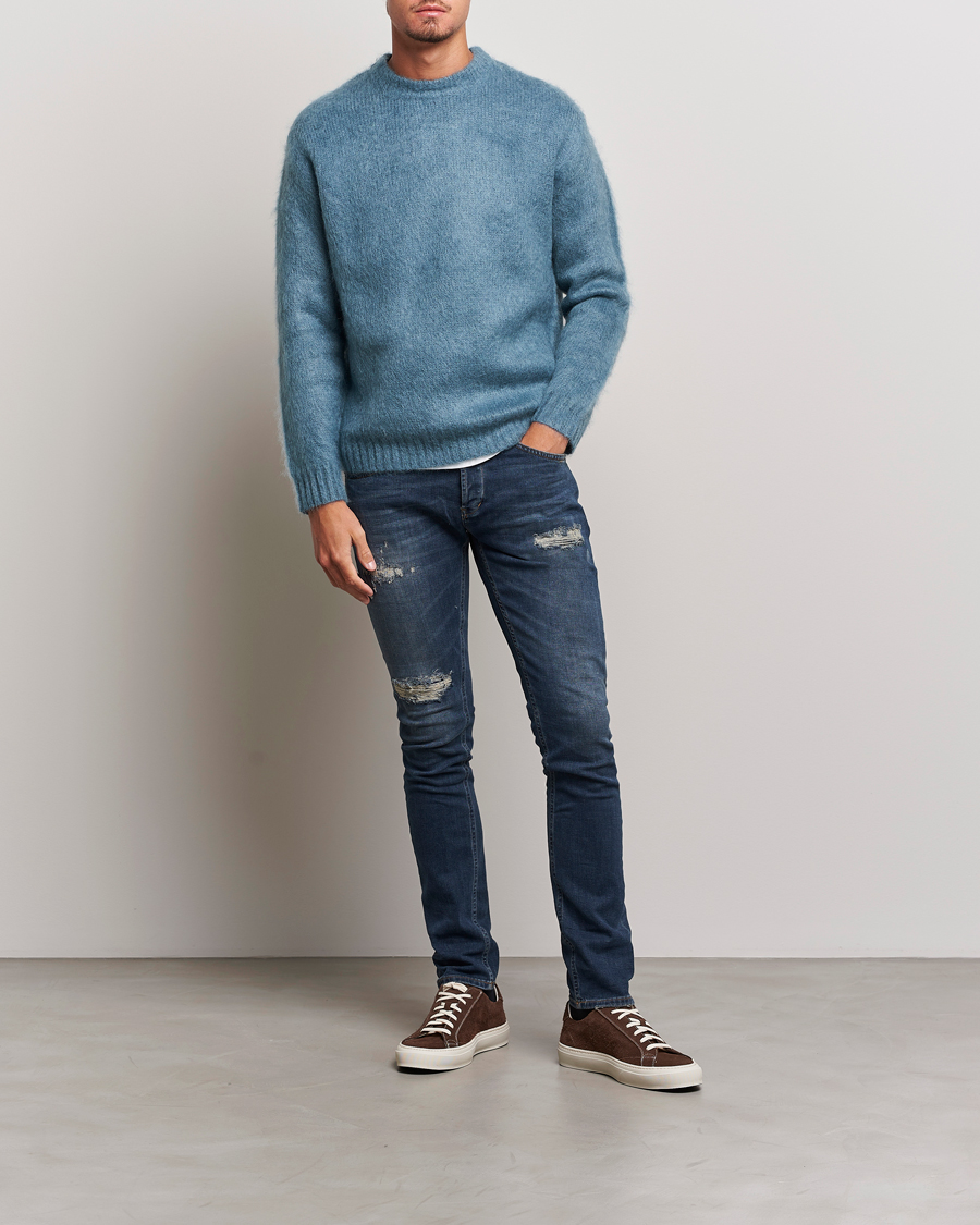 Men | Jeans | Dondup | George Destroyed Jeans Dark Blue