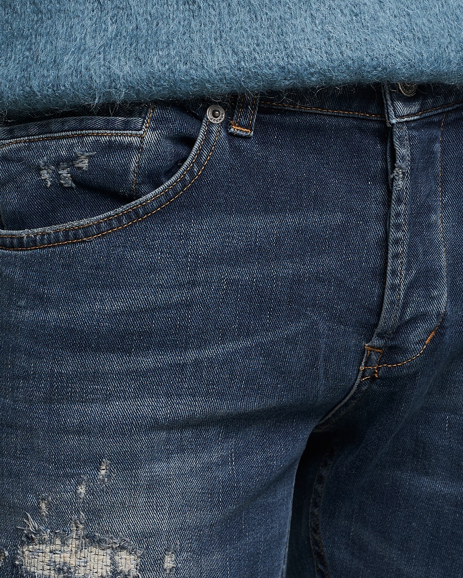 Men | Jeans | Dondup | George Destroyed Jeans Dark Blue