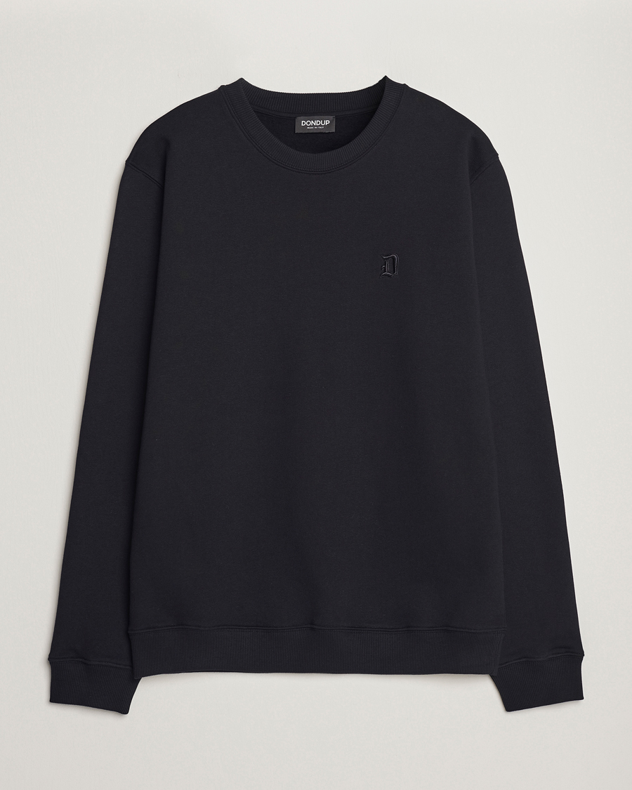 Men | Sweaters & Knitwear | Dondup | Logo Crew Neck Sweatshirt Black