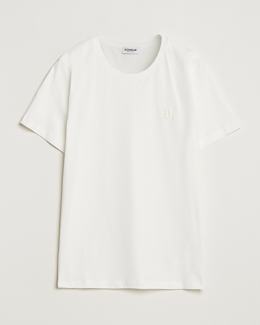 Men | White t-shirts | Dondup | Logo Crew Neck T-Shirt Off White