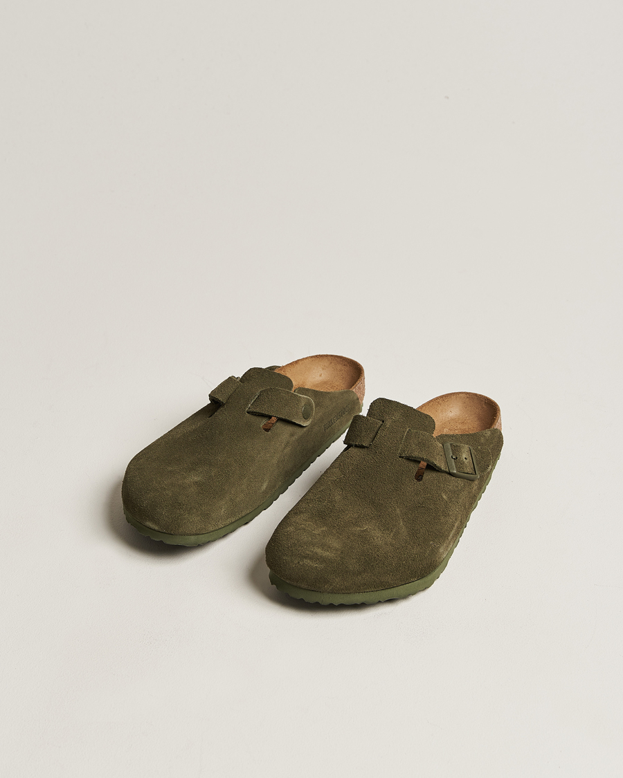 Men | Sandals & Slides | BIRKENSTOCK | Boston Classic Footbed Thyme Suede