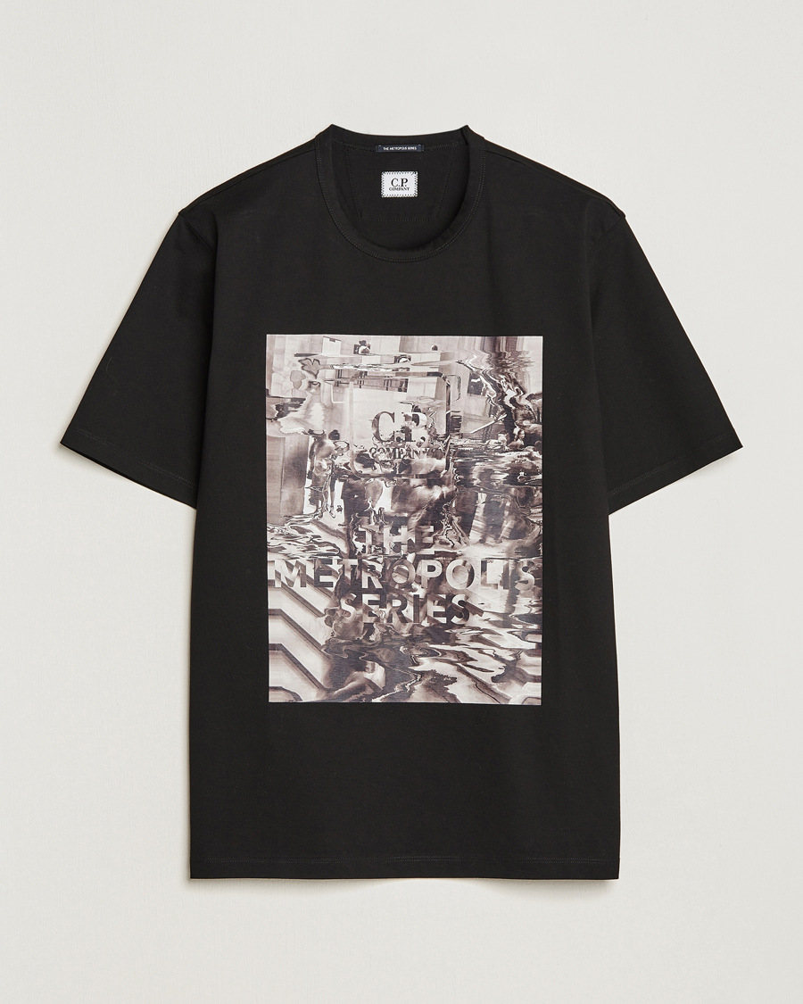 Men | T-Shirts | C.P. Company | Metropolis Mercerized Jersey Logo T-Shirts Black