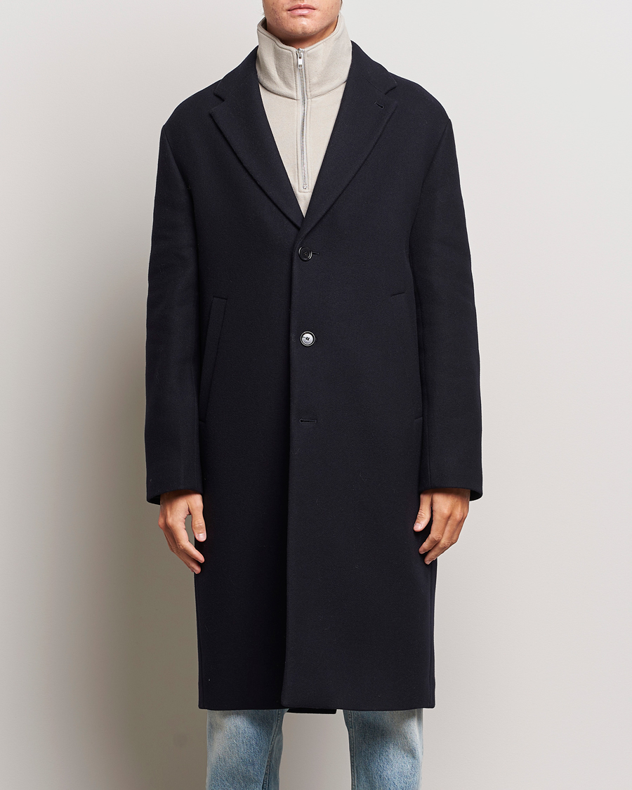 Men | Coats | Filippa K | London Wool Coat Navy