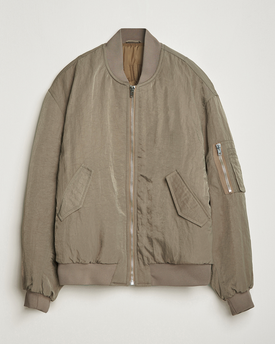 Men | Coats & Jackets | Filippa K | Crinkled Bomber Jacket Nougat