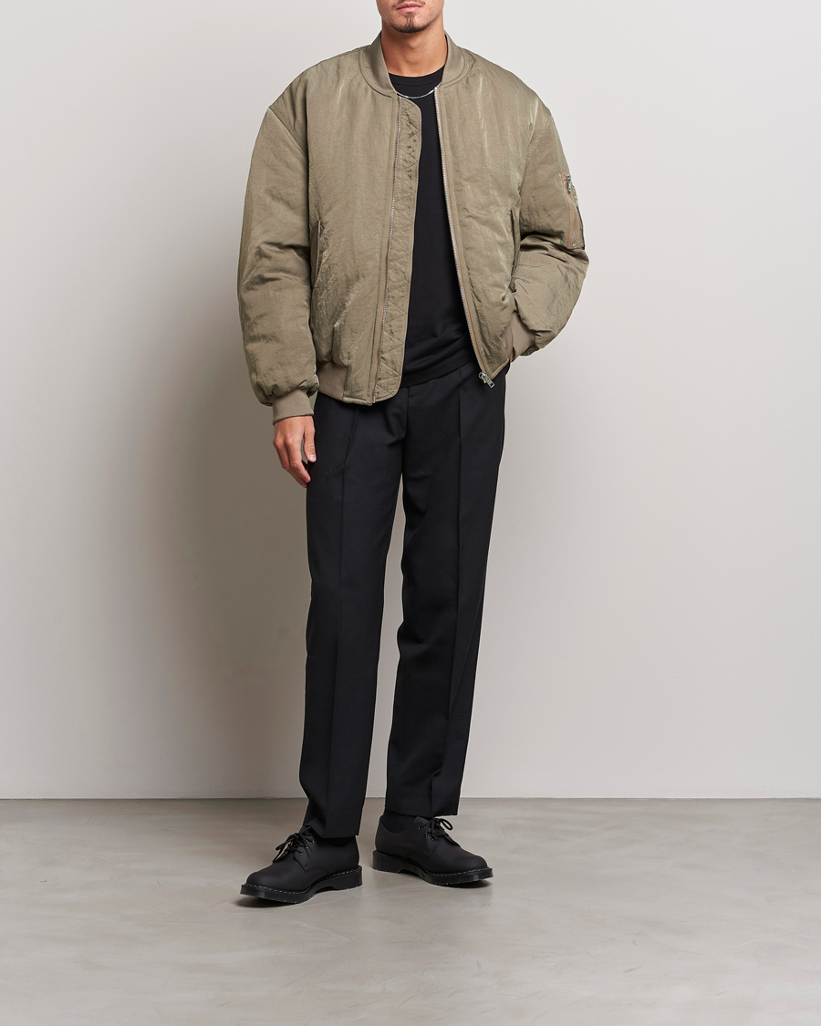Men | Coats & Jackets | Filippa K | Crinkled Bomber Jacket Nougat