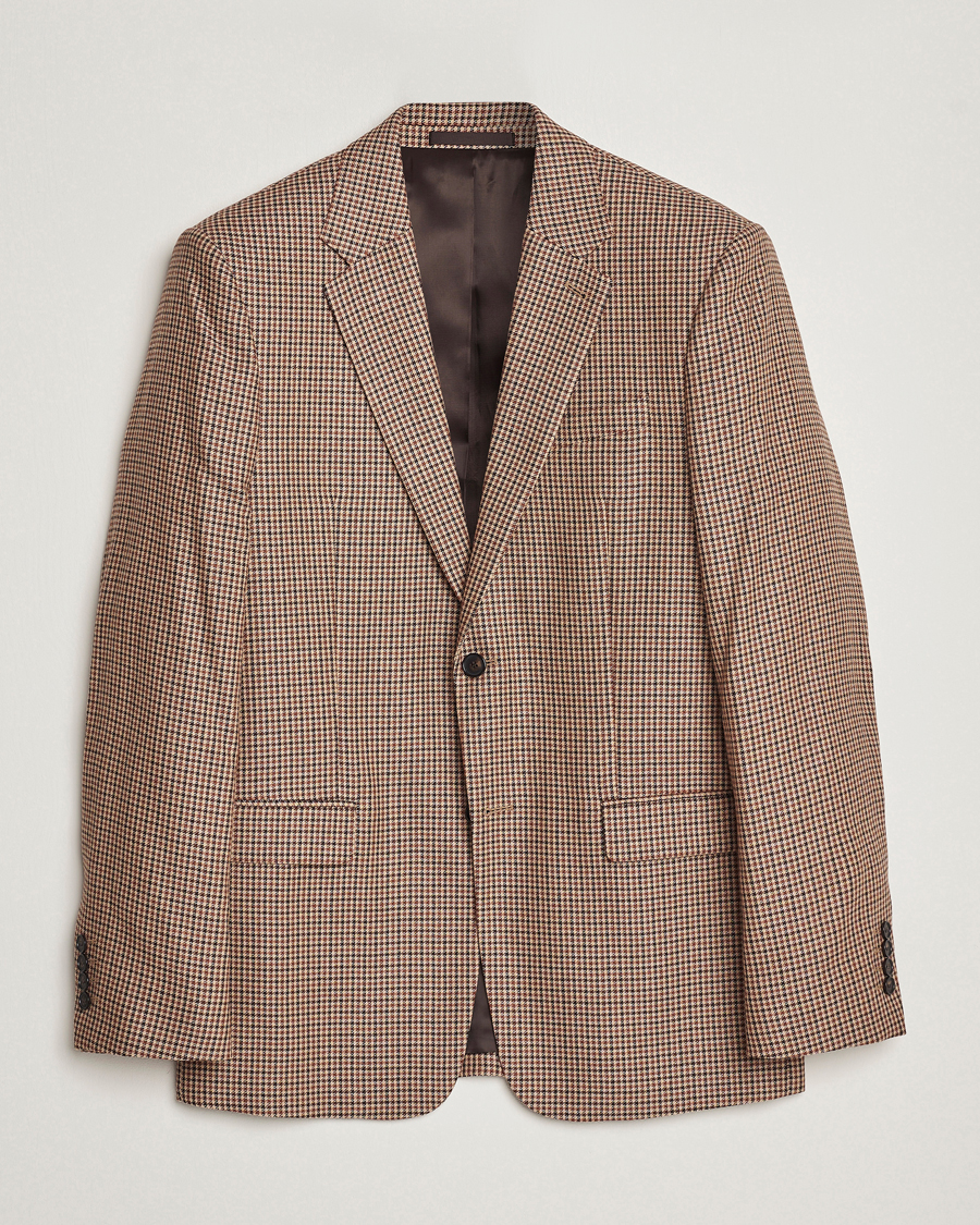 Men | Wool Blazers | Filippa K | Wool Checked Blazer Beige/Brown