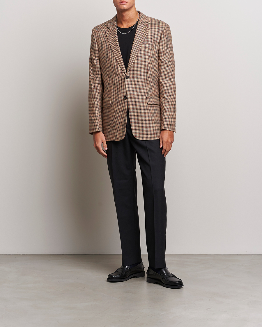 Men | Blazers | Filippa K | Wool Checked Blazer Beige/Brown