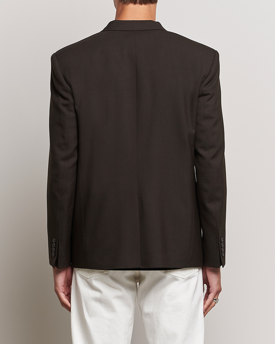 Men | Blazers | Filippa K | Boxy Wool Double Breasted Blazer Dark Chocolate