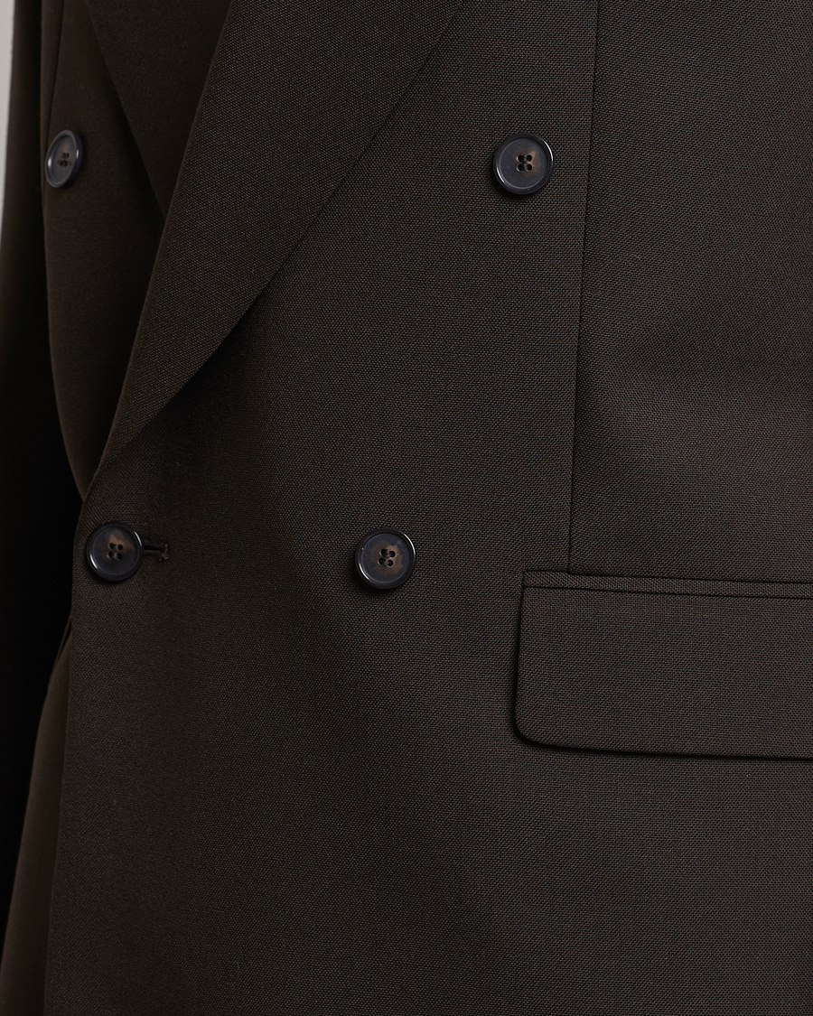 Men | Blazers | Filippa K | Boxy Wool Double Breasted Blazer Dark Chocolate