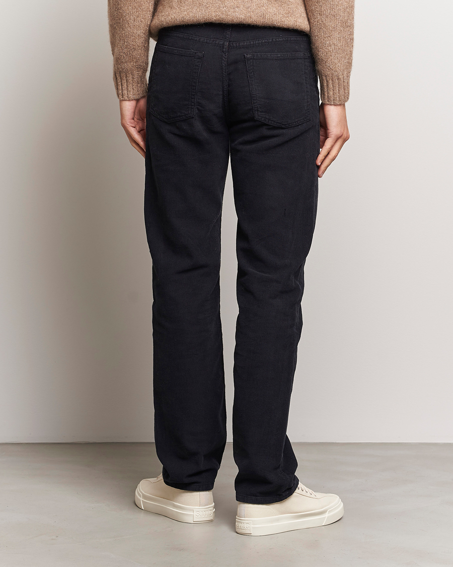 Men | Trousers | Filippa K | Straight Fit Garment Dyed Corduroy Pants Black