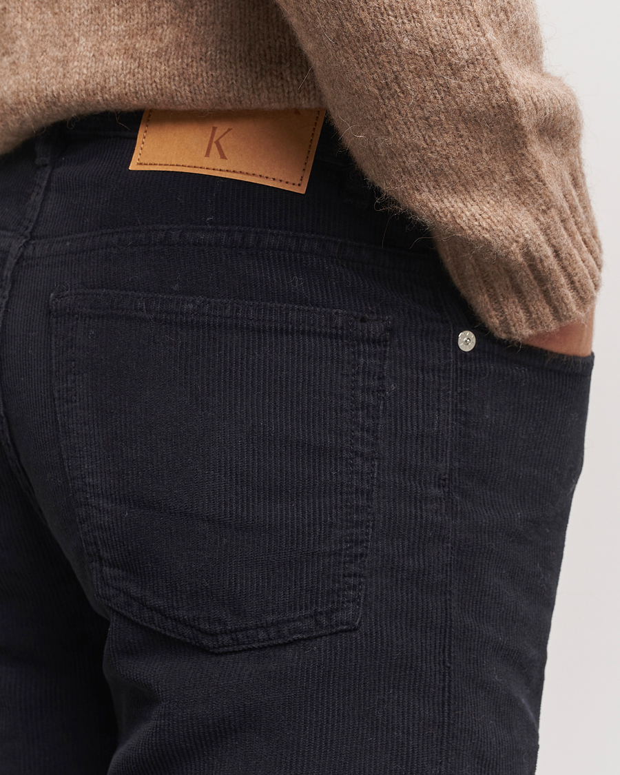 Men | Trousers | Filippa K | Straight Fit Garment Dyed Corduroy Pants Black
