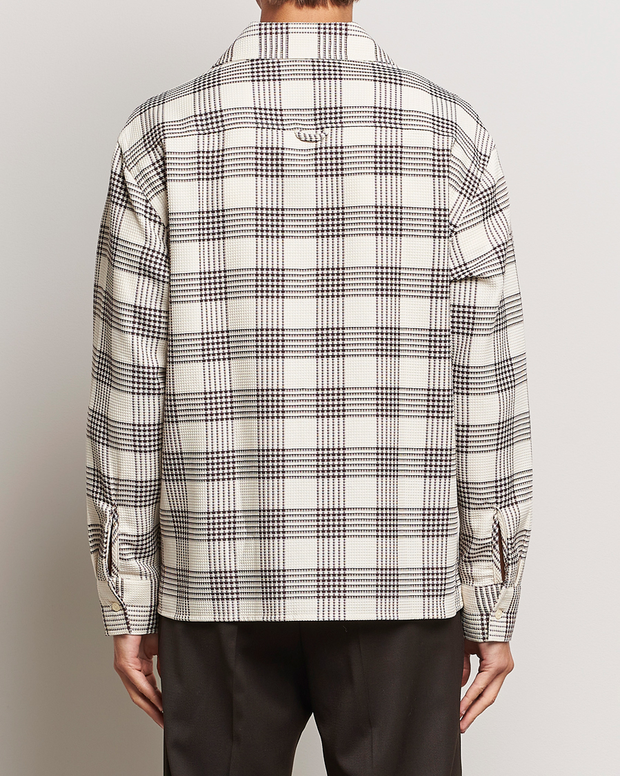 Men | Shirts | Filippa K | Waffle Checked Resort Shirt Dark Chocolate/White