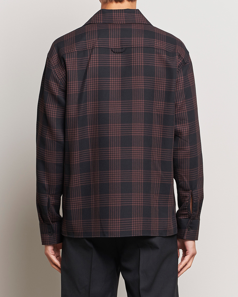 Men | Shirts | Filippa K | Waffle Checked Resort Shirt Dark Chocolate/Black