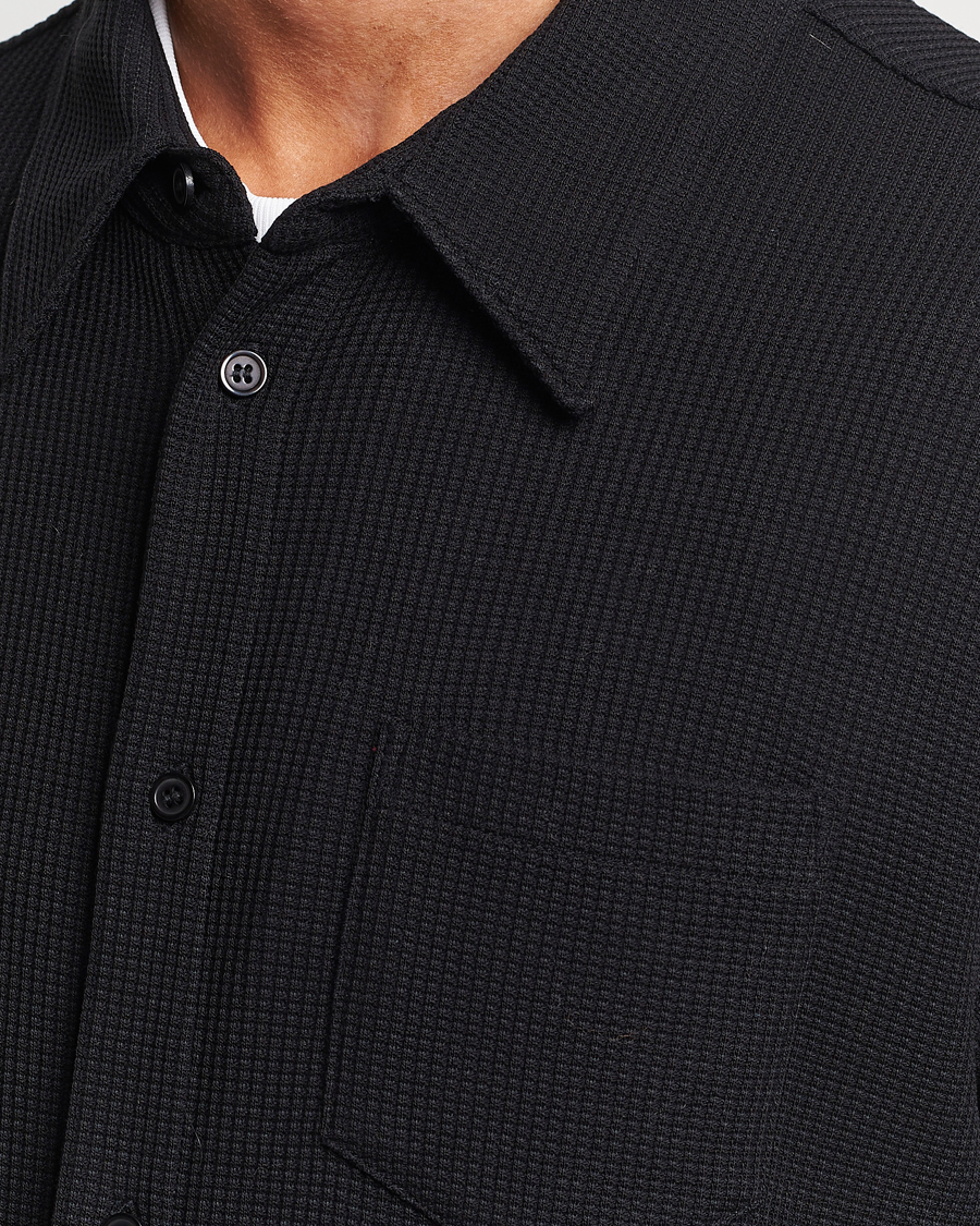 Men | Shirts | Filippa K | Waffle Jersey Shirt Black