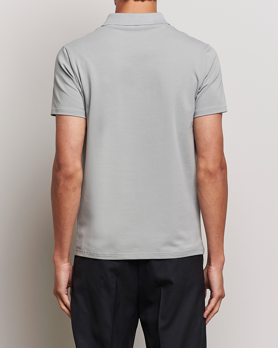 Men | Polo Shirts | Filippa K | Soft Lycra Polo T-Shirt Feather Grey
