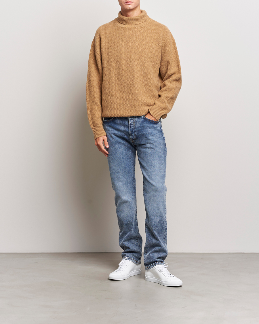Men | Sweaters & Knitwear | Filippa K | Wool Structured Polo Camel
