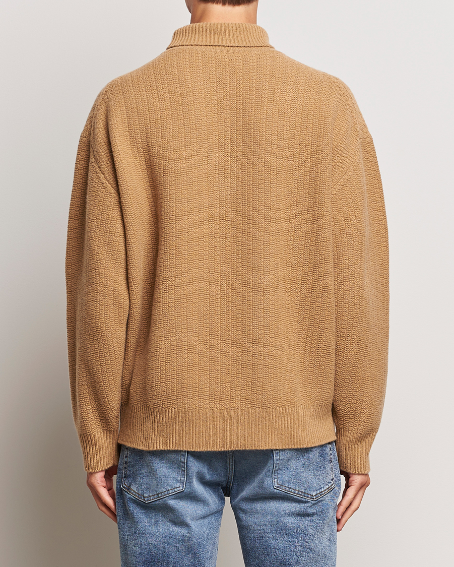 Men | Sweaters & Knitwear | Filippa K | Wool Structured Polo Camel