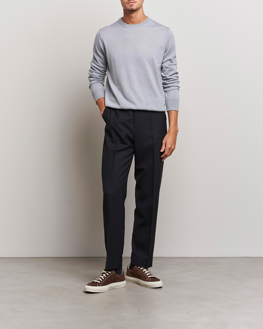 Men | Sweaters & Knitwear | Filippa K | Merino Round Neck Sweater Fog Blue
