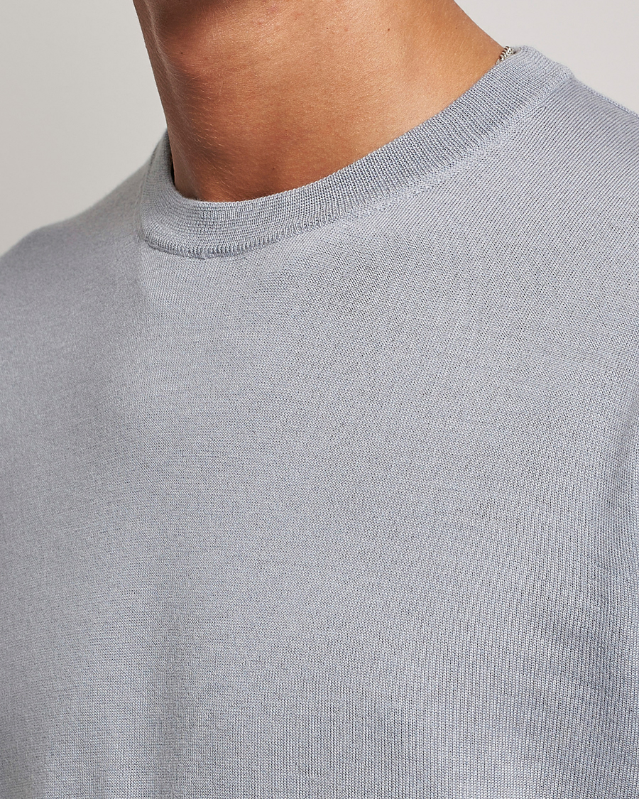 Men | Sweaters & Knitwear | Filippa K | Merino Round Neck Sweater Fog Blue