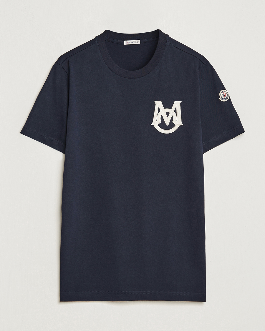 Men | T-Shirts | Moncler | Embossed Logo T-Shirt Navy