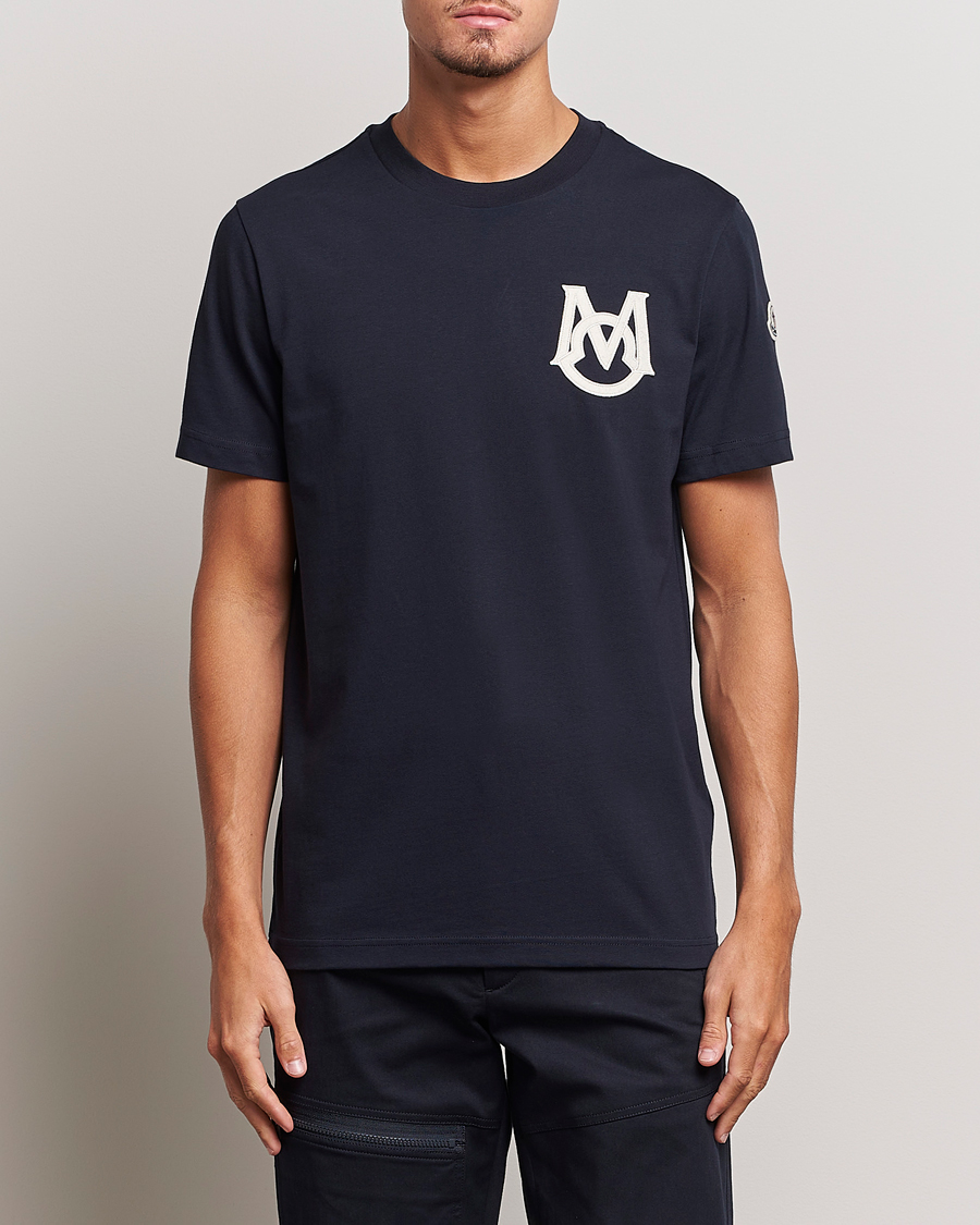 Men | T-Shirts | Moncler | Embossed Logo T-Shirt Navy